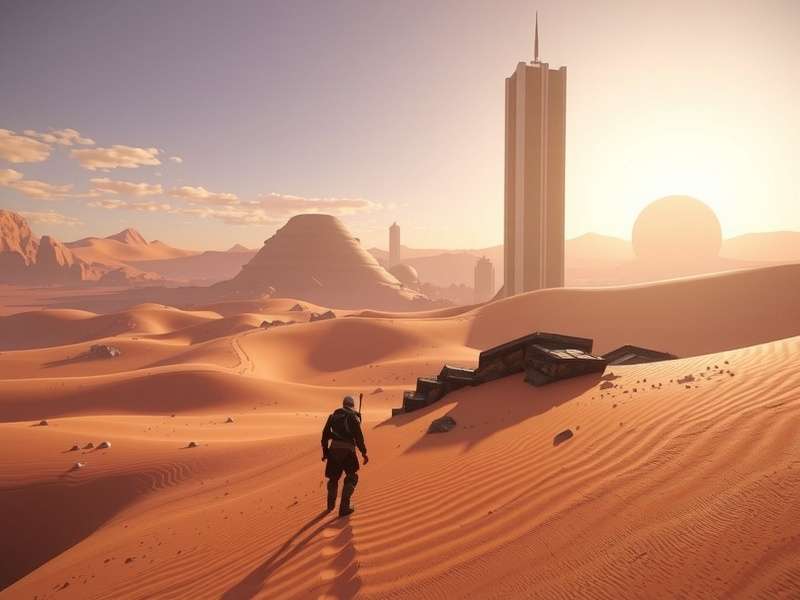 Dune PS5 gameplay screenshot showing desert landscape and characters