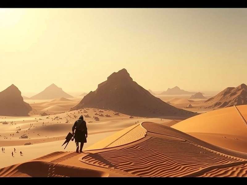 Paul Atreides and the Atreides family arriving on the desert planet Arrakis in the Dune movie