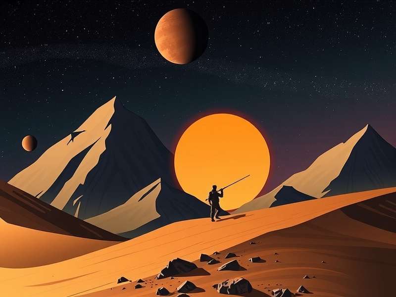 Sandworm emerging from desert in Dune game