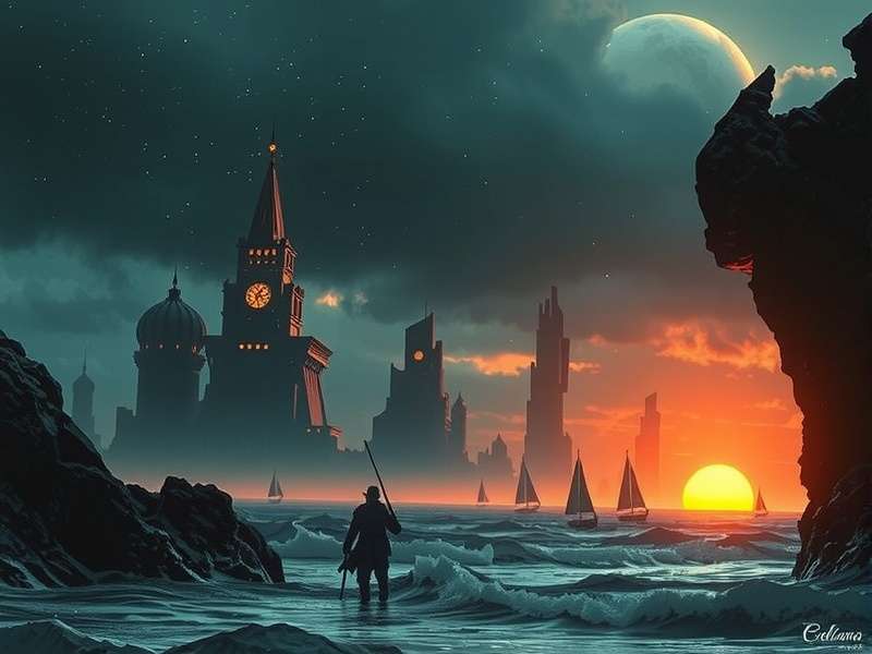 Vast sand dunes under a setting sun