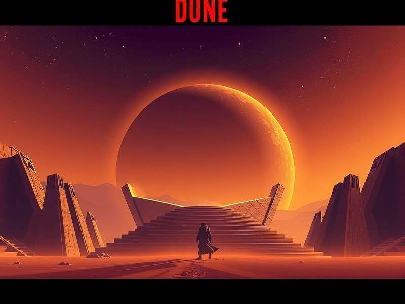 Official artwork from the upcoming Dune video game showing a sandworm emerging from the dunes