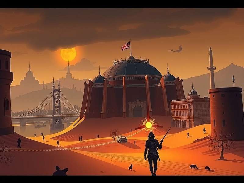 Desert landscape with a lone figure, evoking the atmosphere of Arrakis from the Dune game