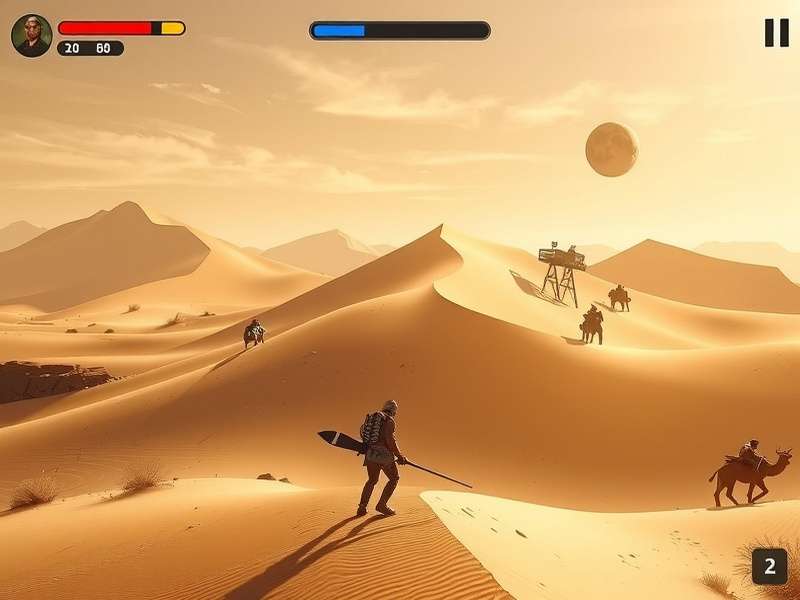 Strategic map overlay showing territories and resource nodes on a desert map