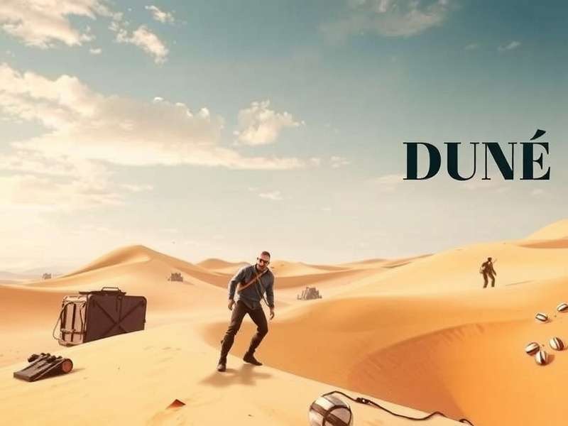 Player character riding a majestic sandworm across the vast dunes of Arrakis in the Dune game