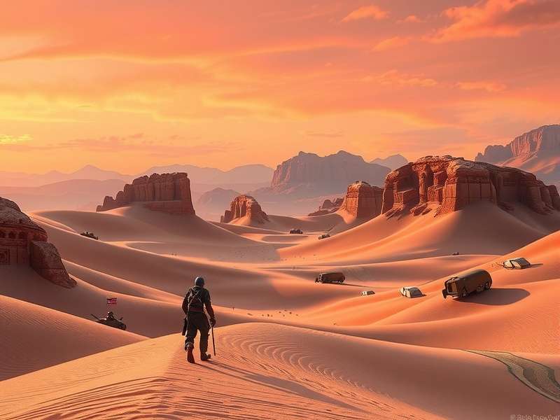 Desert landscape of Arrakis in Dune Game 2025