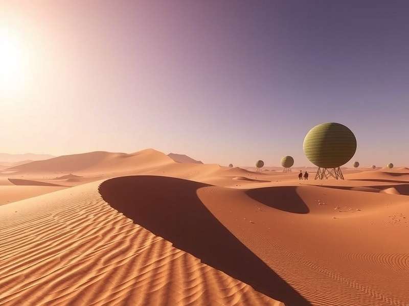 Concept art for the new Dune video game on PS5 showing a sandworm and ornithopter