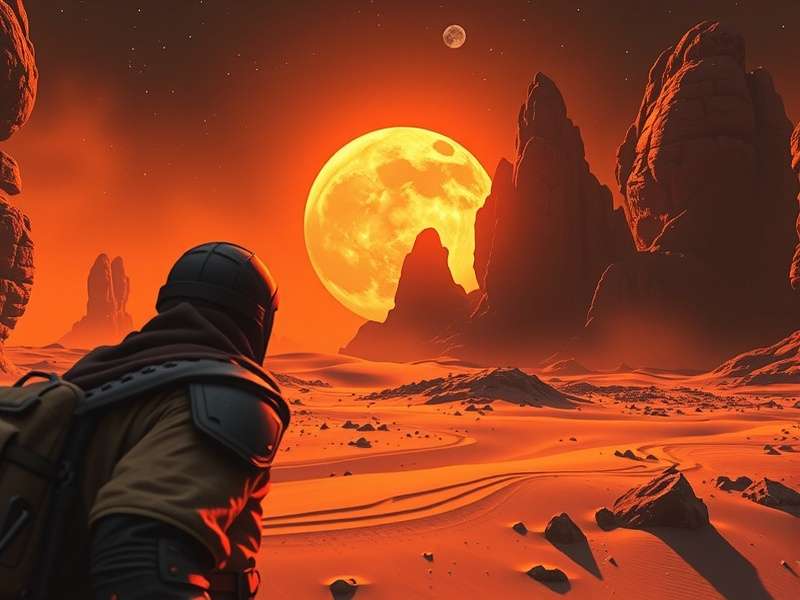 Dune Awakening gameplay screenshot showing a character on a sandworm with Xbox Game Pass logo