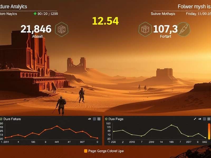 Preview of the Dune Analytics data visualization dashboard showing graphs for spice flow and faction power