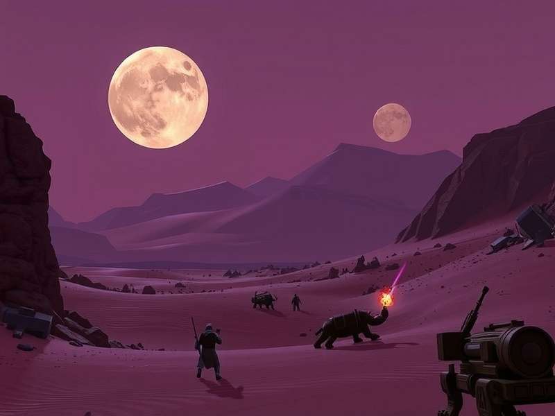 Desert landscape representing Arrakis from Dune game