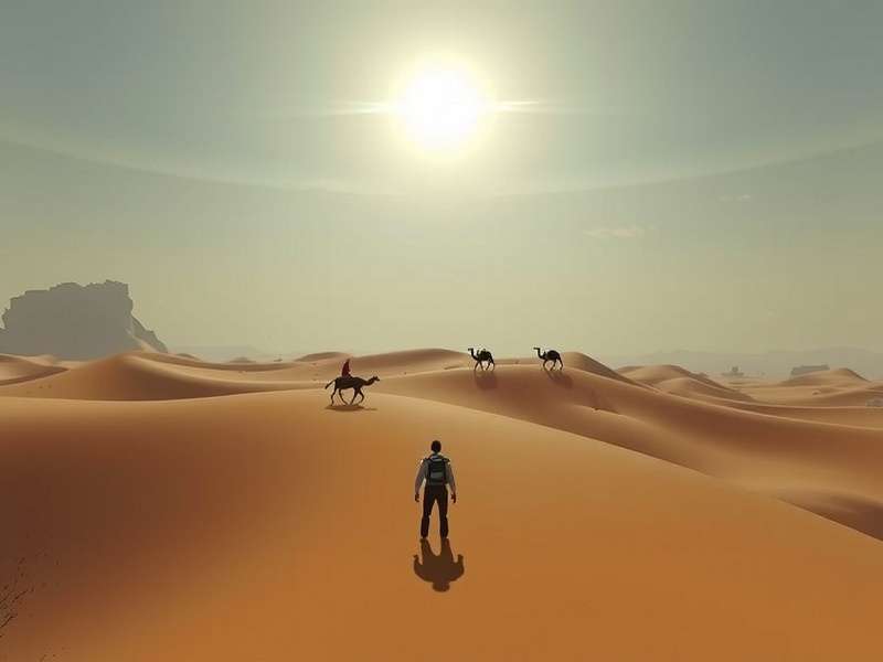 Vast desert landscape under two suns, representing Arrakis