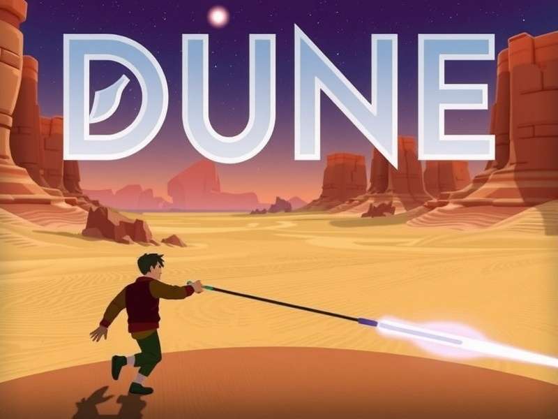 Concept art of a vast desert landscape with sun and shadows, reminiscent of Arrakis from Dune