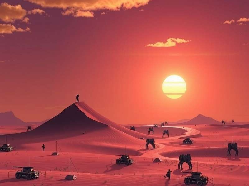 A massive Sandworm emerges from the sands of Arrakis in stunning game detail