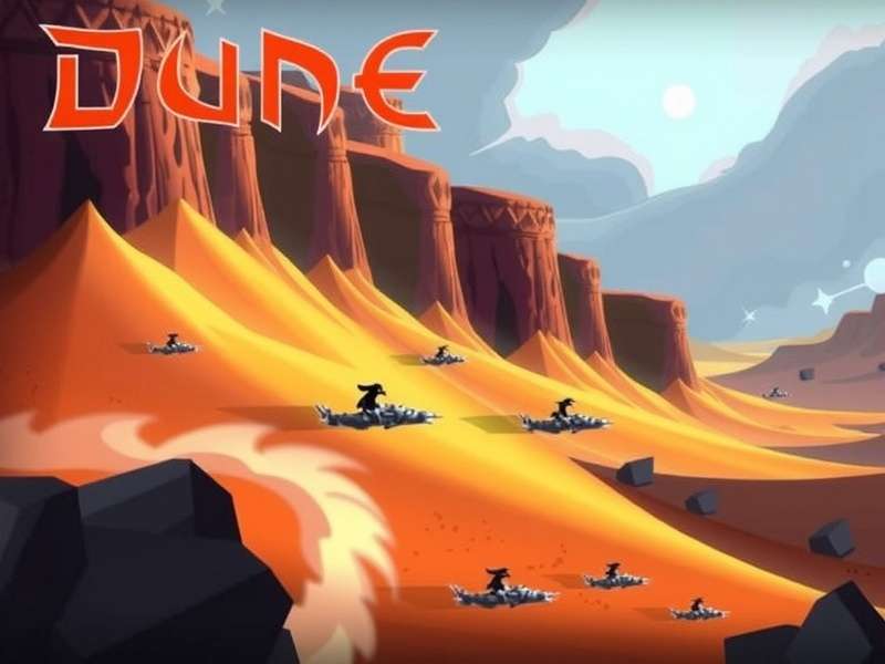 Dune Game desert landscape with giant sandworms