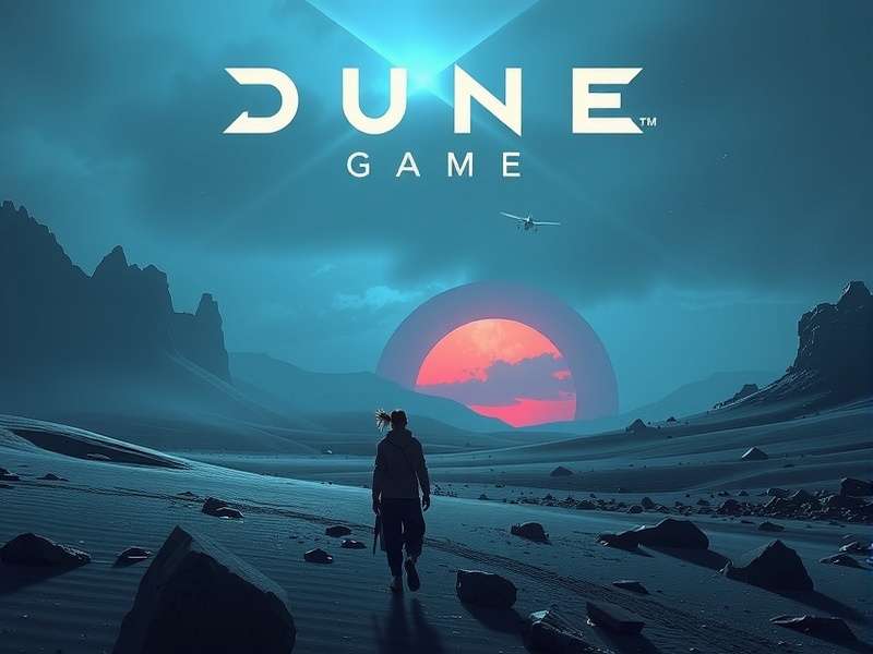 Dune Awakening 2024 Game Screenshot showing vast desert and ornithopter