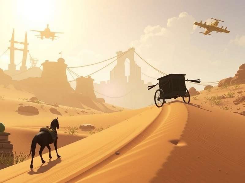Screenshot from Dune Game Trailer showing a sandworm emerging from desert