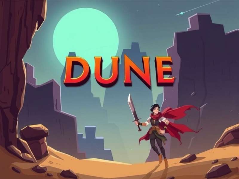 Dune Game Free Play screenshot showing Arrakis desert and spice harvest