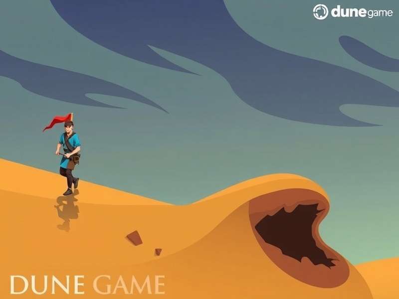 Dune 2025 Game Screenshot - Sandworm emerging from desert