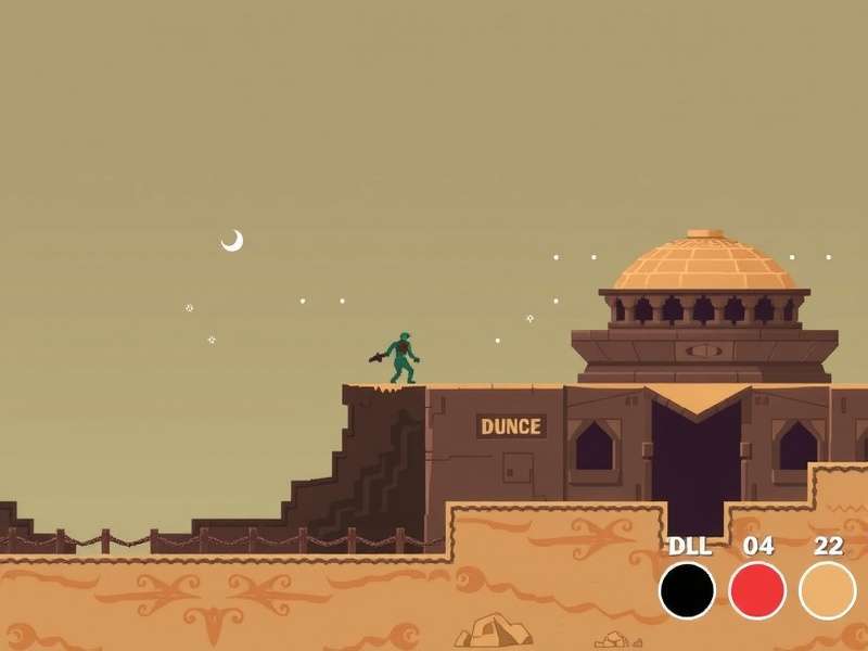 Screenshot from the Dune video game showing a sandworm emerging on the desert planet Arrakis