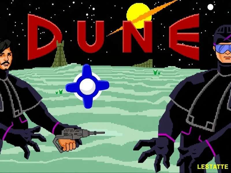 Vintage PC running Dune 1992 game on a CRT monitor