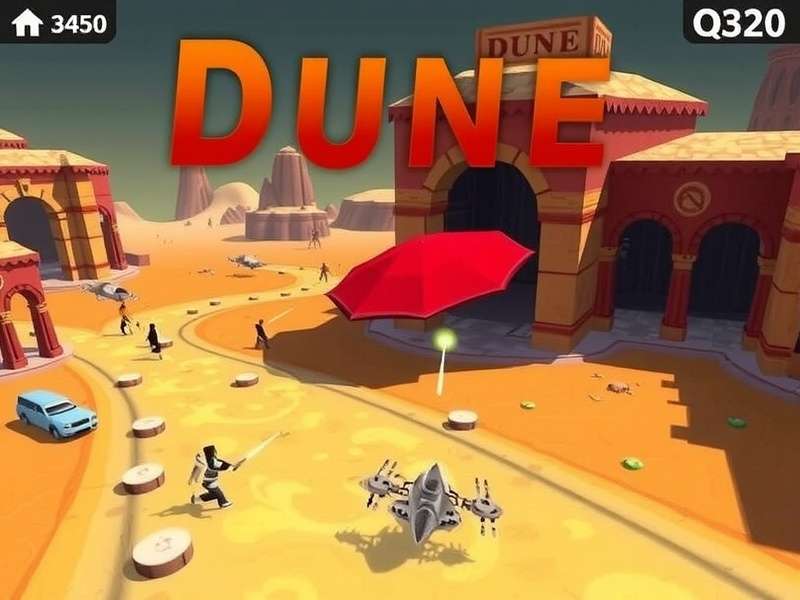 Dune Game Cover Art showing characters on Arrakis