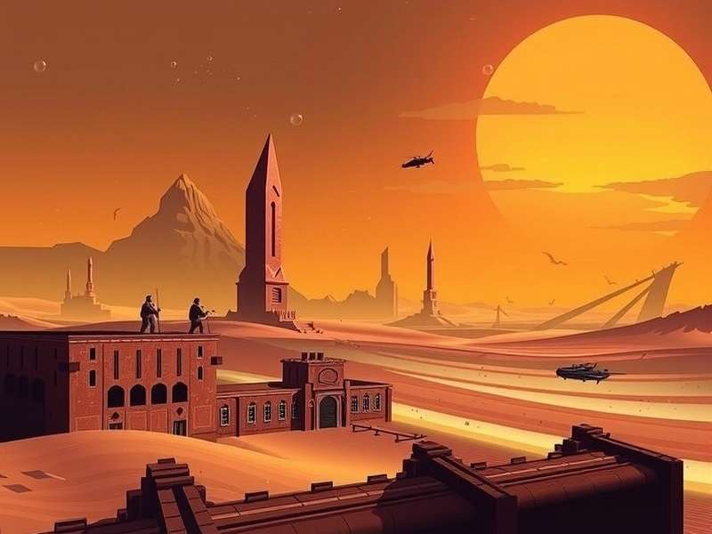 Dune Game screenshot showing a vast desert landscape with a sandworm emerging