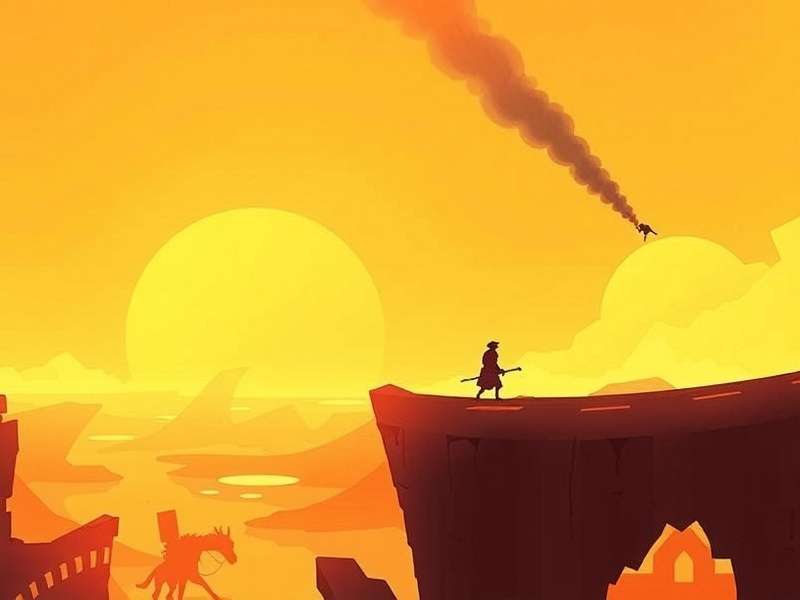 A panoramic view of Arrakis with a sandworm emerging, symbolizing the vast Dune universe