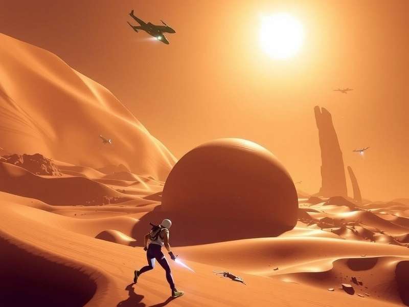 Xbox Series X console with Dune themed background