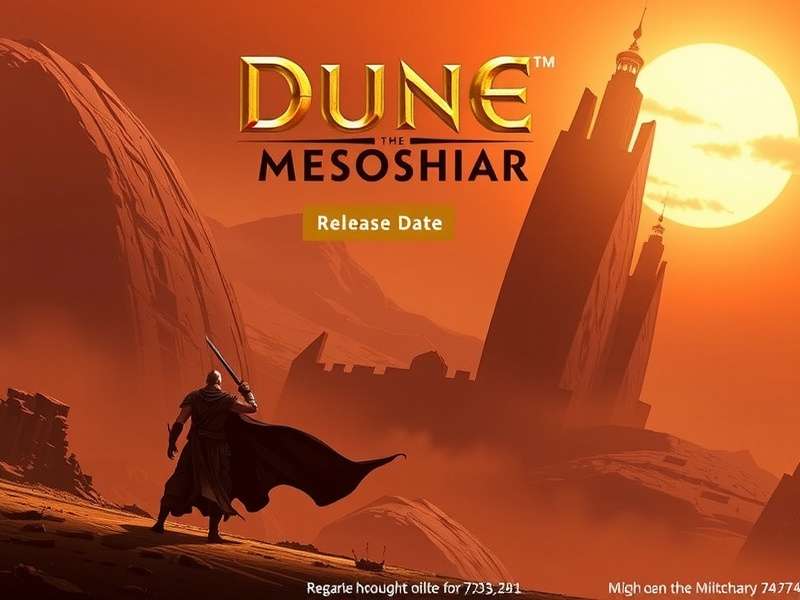 Dune Messiah concept art showing desert landscape with spice harvesters