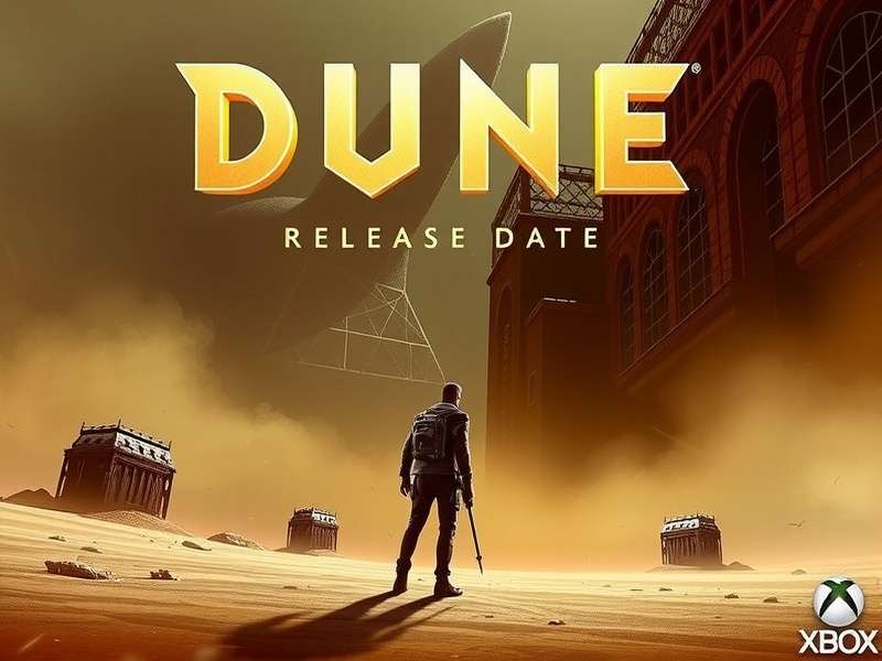 Dune Survival Game Xbox Series X gameplay screenshot showing a character on the sands of Arrakis with a sandworm in the distance