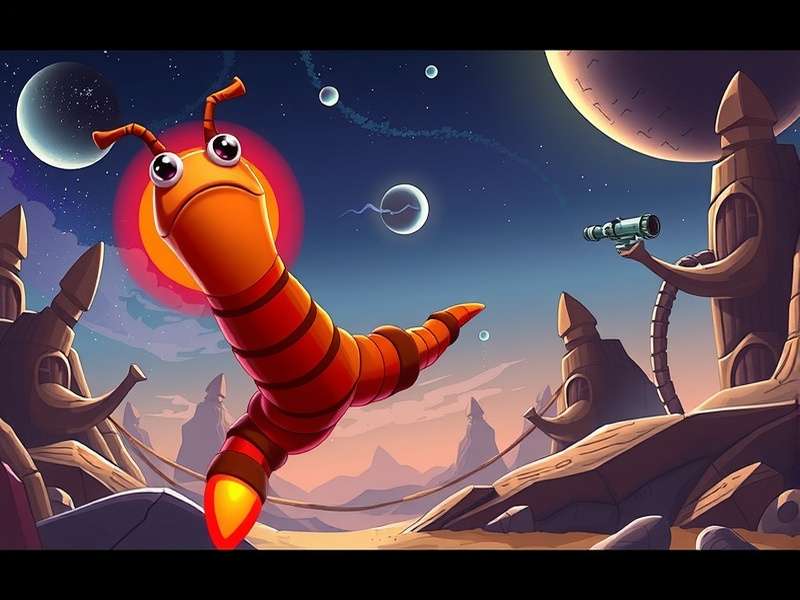 A massive sandworm emerges from the dunes in the Dune video game