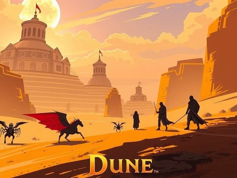 Dune game visual showing vast desert landscapes and sandworms