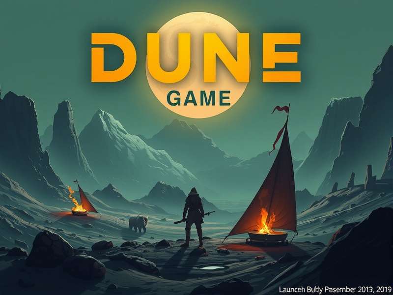 Artistic depiction of a vast desert landscape with a giant worm, representing Arrakis from Dune