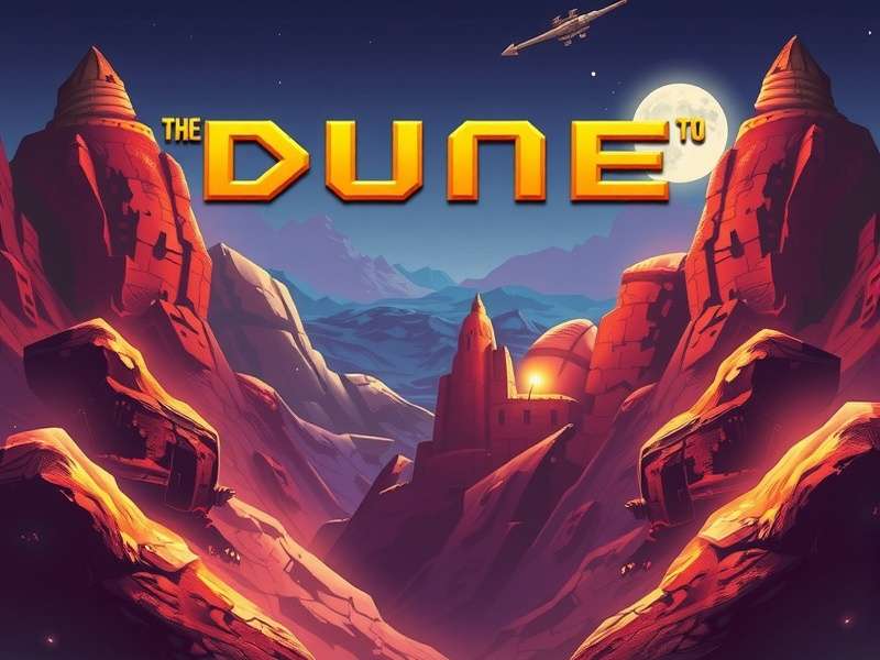 Dune Game Free Online — breathtaking landscape of Arrakis with sand dunes and a golden sun