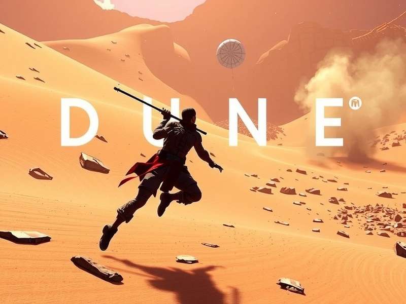 Dune Game Xbox Series X — vast desert landscape on Arrakis at sunset