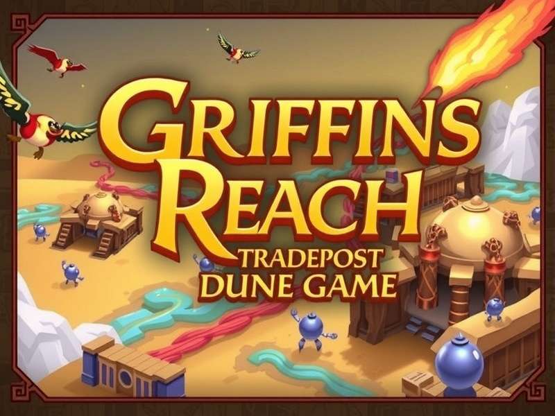 Griffins Reach Tradepost in Dune Game – aerial view of the bustling desert trading hub