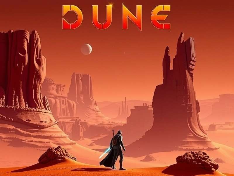 Dune Game Early Access key art featuring Arrakis desert and sandworms