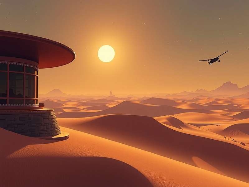 Therese Dune — a mysterious figure walking the dunes under a pale moon, concept art from the Dune game universe.