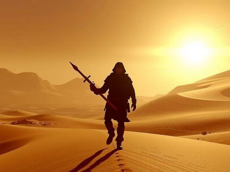 Dune Game PS5 Gameplay — Sandworm encounter on Arrakis with immersive UI elements