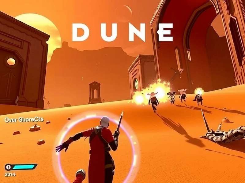 Dune Game Xbox Series X S gameplay screenshot showing a sandworm and a Fremen warrior on Arrakis