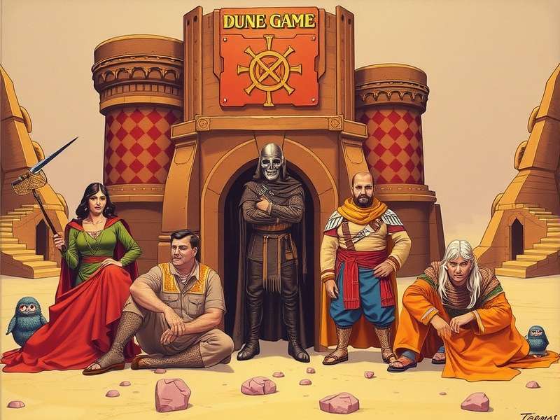 Dune 1992 game character lineup featuring Paul Atreides and Fremen warriors in the deep desert